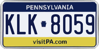 PA license plate KLK8059