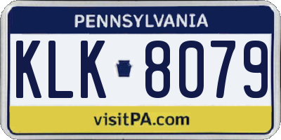 PA license plate KLK8079