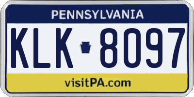 PA license plate KLK8097