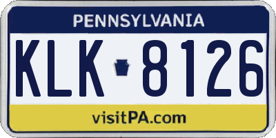 PA license plate KLK8126