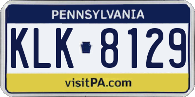 PA license plate KLK8129