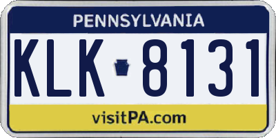 PA license plate KLK8131