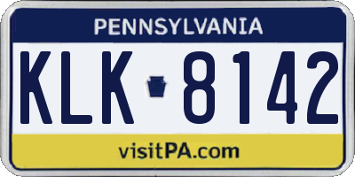 PA license plate KLK8142