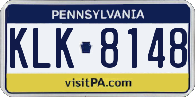 PA license plate KLK8148