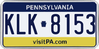 PA license plate KLK8153