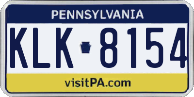 PA license plate KLK8154