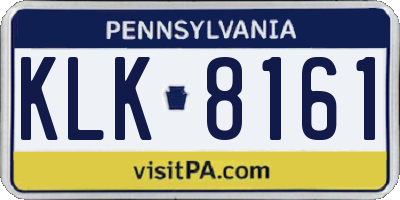 PA license plate KLK8161