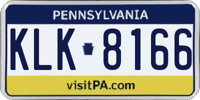PA license plate KLK8166