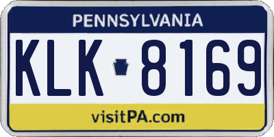 PA license plate KLK8169