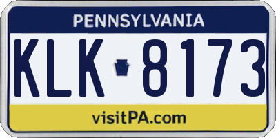 PA license plate KLK8173