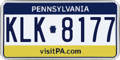 PA license plate KLK8177