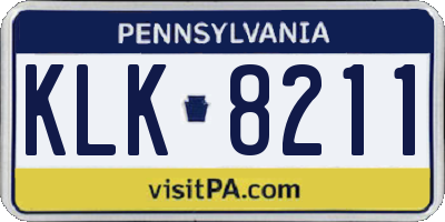 PA license plate KLK8211