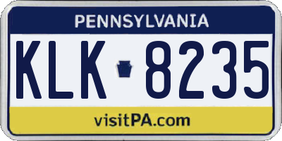 PA license plate KLK8235