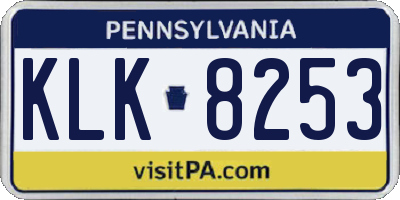PA license plate KLK8253