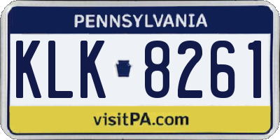 PA license plate KLK8261