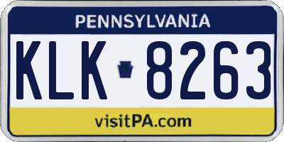 PA license plate KLK8263
