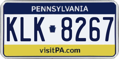 PA license plate KLK8267