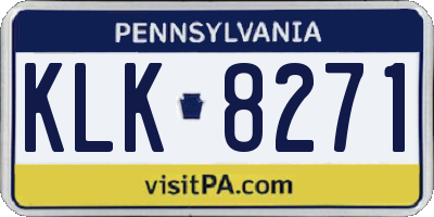 PA license plate KLK8271