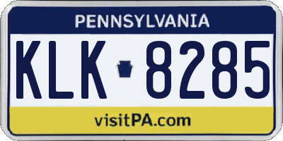 PA license plate KLK8285