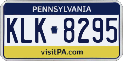 PA license plate KLK8295