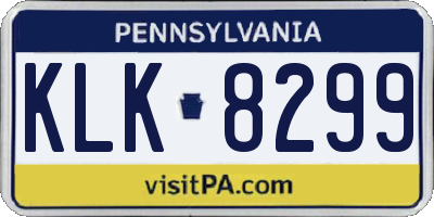 PA license plate KLK8299