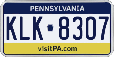 PA license plate KLK8307