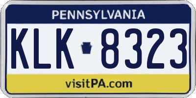 PA license plate KLK8323