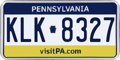 PA license plate KLK8327