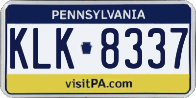 PA license plate KLK8337