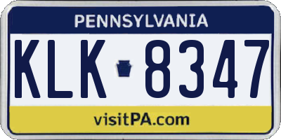 PA license plate KLK8347