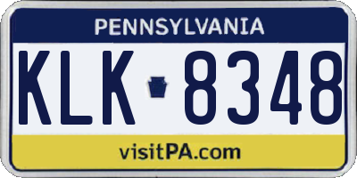 PA license plate KLK8348