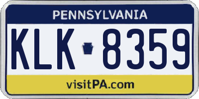PA license plate KLK8359