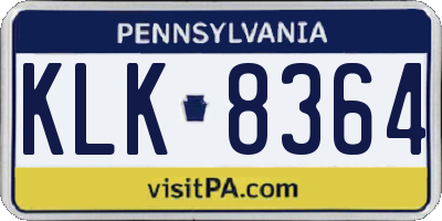 PA license plate KLK8364