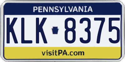 PA license plate KLK8375