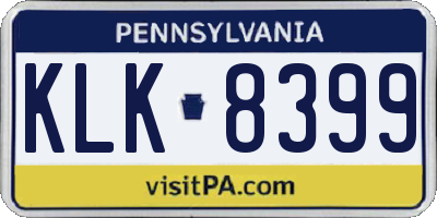 PA license plate KLK8399