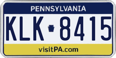 PA license plate KLK8415