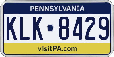 PA license plate KLK8429