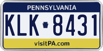 PA license plate KLK8431