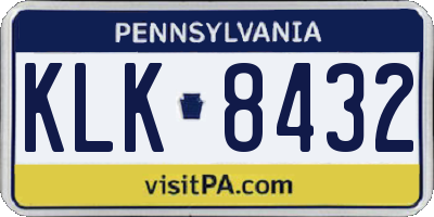 PA license plate KLK8432