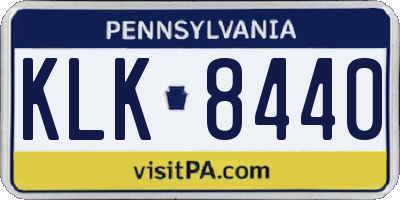 PA license plate KLK8440