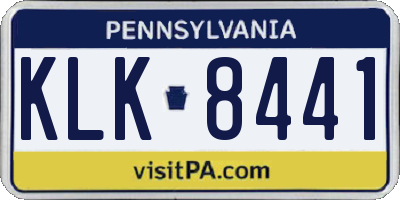 PA license plate KLK8441