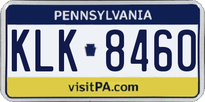 PA license plate KLK8460
