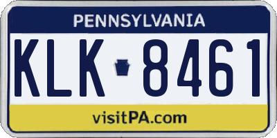PA license plate KLK8461