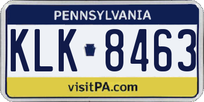 PA license plate KLK8463
