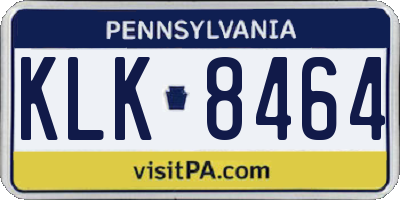 PA license plate KLK8464