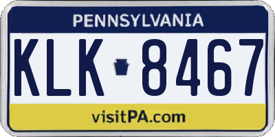 PA license plate KLK8467