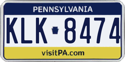 PA license plate KLK8474