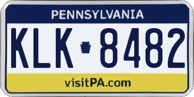 PA license plate KLK8482
