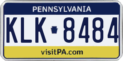 PA license plate KLK8484