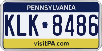 PA license plate KLK8486